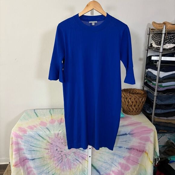 COS women’s size small Elegant Blue Women's Dress flare sleeve midi - Picture 6 of 7